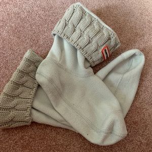 HunterBoot Sock Short Cable Cuff Greige Size Large